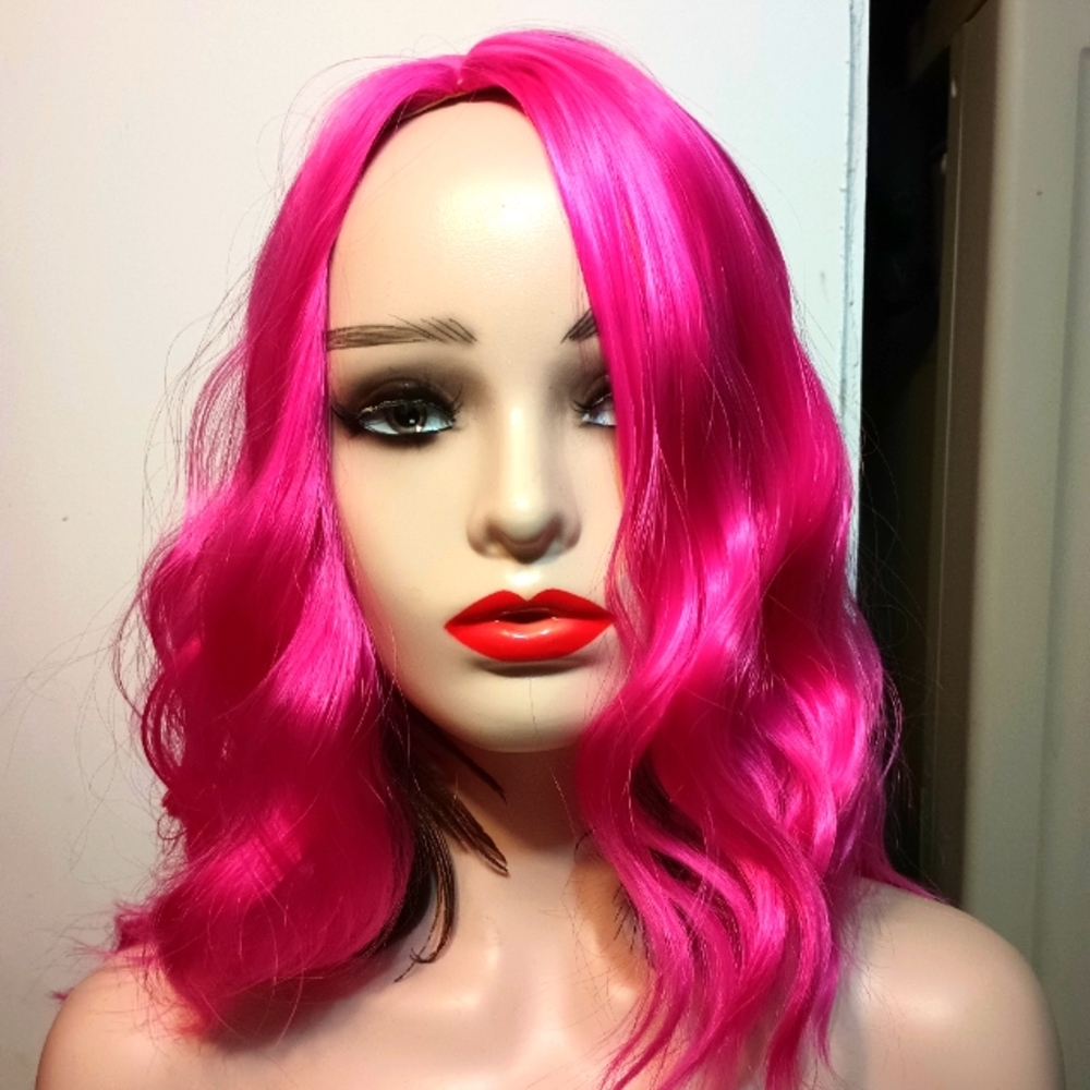 Vibrant Pink Wig for Women